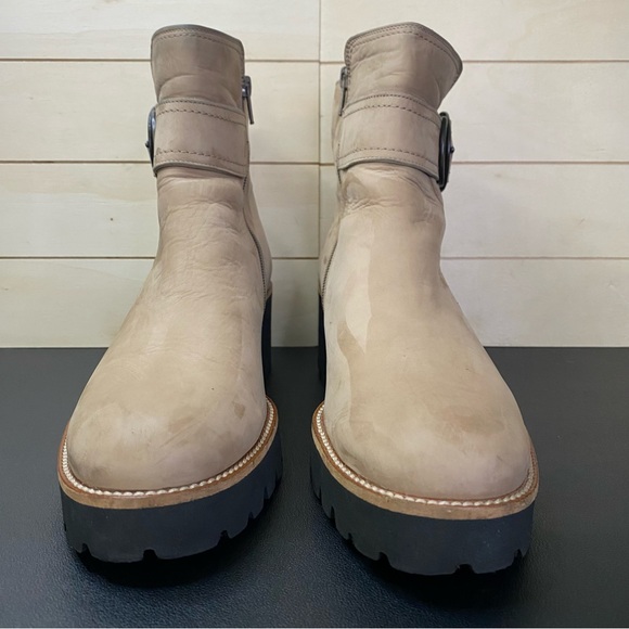 Paul Green Halo Boots Tan Nubuck Leather Women's Size 9.5 Shoes UK 7 Zip Bootie - Picture 5 of 12